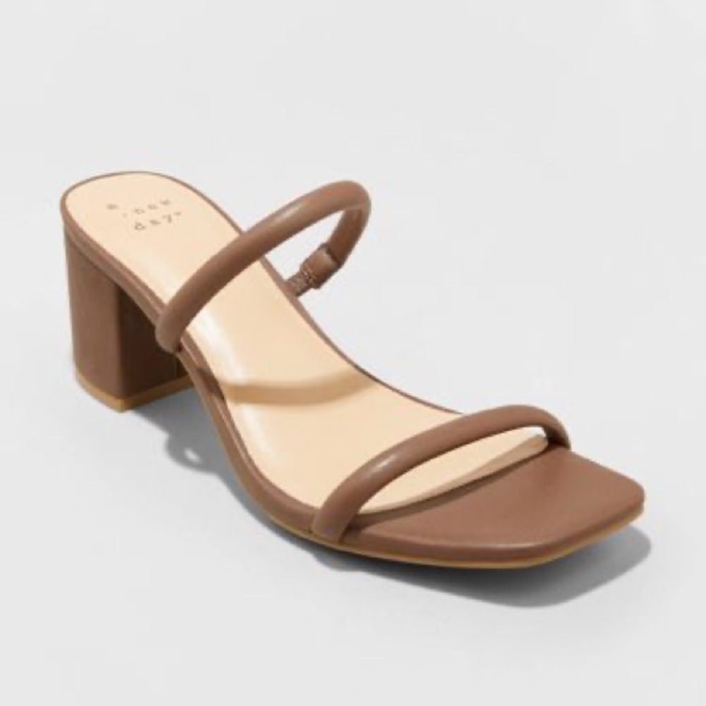 A New Day Brown Nude Strappy Heels